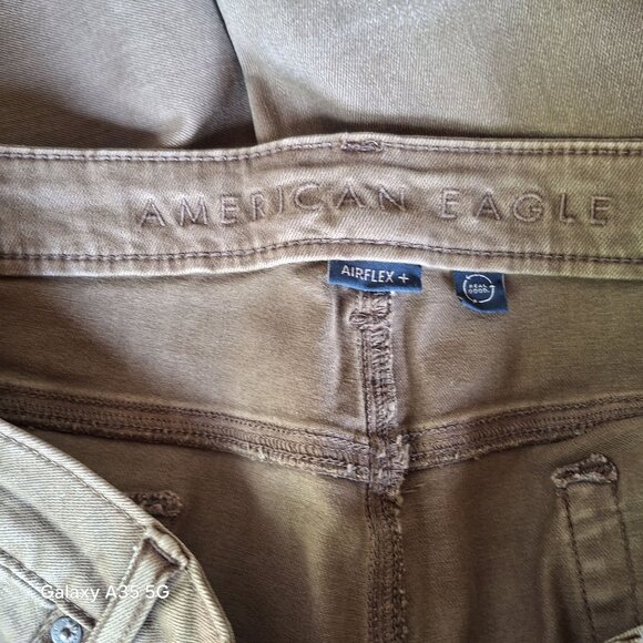 Mens American Eagle Slim Straight Fit Jeans 5G Tan Cotton Blend Classic Denim Si - Picture 7 of 14